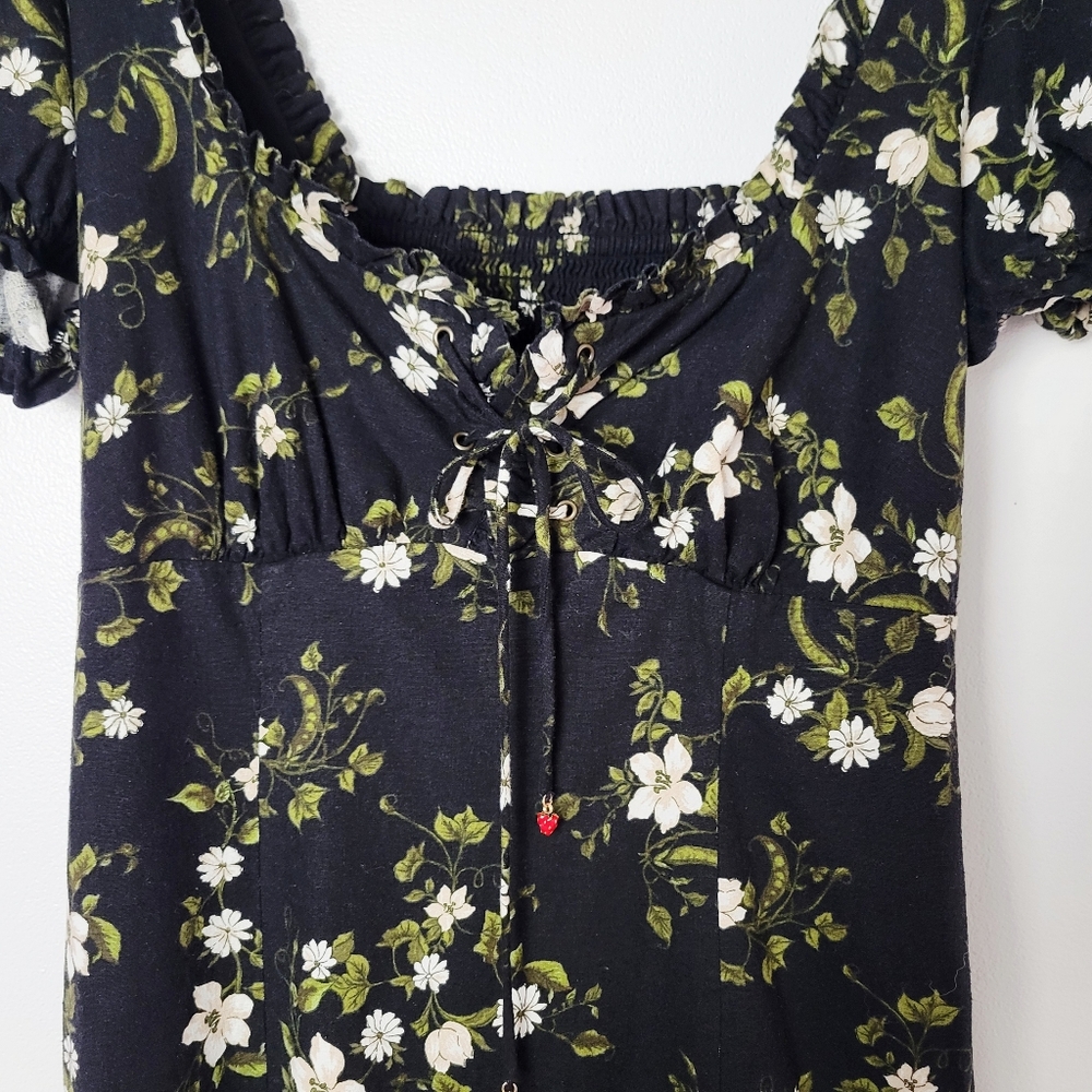 NWT Anthropologie Dress Floral Midi Linen Size Medium - Picture 6 of 14